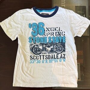 H&M Kids White and Blue Graphic Tee